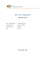 Báo cáo assignment lập trình java 3 tạo các package (dao, entity, ui,    ) để lưu các file trong chương trình  