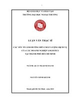 Các yếu tố ảnh hưởng đến chất lượng dịch vụ của các doanh nghiệp logistics tại Thành phố Hồ Chí Minh