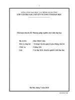 Tiểu luận chuyên đề phương pháp nghiên cứu lãnh đạo học 