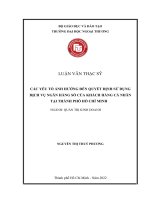 CÁC YẾU TỐ ẢNH HƯỞNG ĐẾN QUYẾT ĐỊNH SỬ DỤNG DỊCH VỤ NGÂN HÀNG SỐ CỦA KHÁCH HÀNG CÁ NHÂN TẠI THÀNH PHỐ HỒ CHÍ MINH