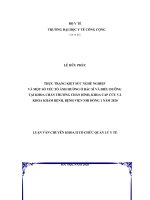 Thực trạng kiệt sức nghề nghiệp và một số yếu tố ảnh hưởng ở bác sĩ và điều dưỡng tại khoa chấn thương chỉnh hình, khoa cấp cứu và khoa khám bệnh, bệnh viện nhi đồng 1 năm 2020