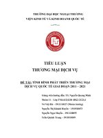 TIỂU LUẬN THƯƠNG MẠI DỊCH VỤ ĐỀ TÀI TÌNH HÌNH PHÁT TRIỂN THƯƠNG MẠI DỊCH VỤ QUỐC TẾ GIAI ĐOẠN 2011 – 2021