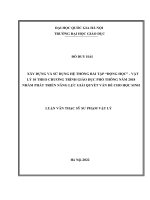 Xây dựng và sử dụng hệ thống bài tập “động học”  vật lý lớp 10 theo chương trình GDPT 2018 nhằm phát triển năng lực giải quyết vấn đề cho học sinh 