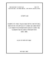 Nghiên cứu thực trạng Hội chứng chuyển hóa, một số yếu tố liên quan và hiệu quả biện pháp can thiệp ở người bệnh đến khám và điều trị tại Bệnh viện Đa khoa tỉnh Kon Tum (2018 - 2020)