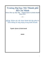 Thống kê ứng dụng trong Kinh doanh: Khảo sát Thực hiện bài tập khảo sát