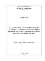 Quản lý hoạt động giáo dục kỹ năng sống cho học sinh các trường phổ thông dân tộc nội trú khu vực tây bắc đáp ứng nhu cầu nguồn nhân lực của địa phương 