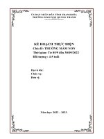 KẾ HOẠCH THỰC HIỆN  CHỦ đề TRƯỜNG mầm NON năm học 2022   2023 GIÁO án mầm NON CHỦ đề TRƯỜNG mầm NON