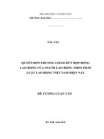 QUYỀN đơn PHƯƠNG CHẤM dứt hợp ĐỒNG LAO ĐỘNG của NGƯỜI LAO ĐỘNG THEO PHÁP LUẬT LAO ĐỘNG VIỆT NAM HIỆN NAY 