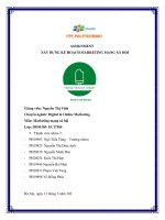 Assignment xây dựng kế hoạch marketing mạng xã hội 