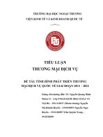 TIỂU LUẬN THƯƠNG mại DỊCH vụ đề tài TÌNH HÌNH PHÁT TRIỂN THƯƠNG mại DỊCH vụ QUỐC tế GIAI đoạn 2011 – 2021 