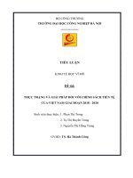 Thực trạng và giải pháp đối với chính sách tiền tệ của việt nam giai đoạn 2018   2020 