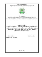 CHUYÊN ĐỀ : ĐÁNH GIÁ KẾT QUẢ THỰC HIỆN VÀ ĐỀ XUẤT KẾ HOẠCH NHÂN RỘNG ÁP DỤNG HỆ THỐNG QUẢN LÝ NĂNG LƯỢNG THEO TIÊU CHUẨN ISO 50001 : 2011