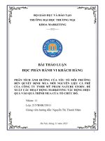 PHÂN TÍCH ẢNH HƯỞNG CỦA YẾU TỐ MÔI TRƯỜNG ĐẾN QUYẾT ĐỊNH MUA MỚI NGUYÊN LIỆU CÀ PHÊ CỦA CÔNG TY TNHH MỸ PHẨM NATURE STORY. ĐỀ XUẤT CÁC HOẠT ĐỘNG MARKETING TÁC ĐỘNG HIỆU QUẢ VÀO QUÁ TRÌNH MUA CỦA TỔ CHỨC ĐÓ.