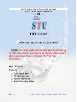 Giới thiệu, phân tích mô hình quản lý chất lượng và cách thức tổ chức, đánh giá và áp dụng hệ thống quản lý chất lượng trong Công ty Cổ phần Sữa Việt Nam (Vinamilk).