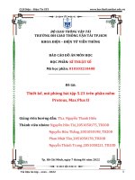 BÁO cáo đồ án môn học đề tài thiết kế, mô phỏng bài tập 5 23 trên phần mềm proteus, max plus II 