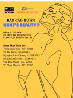 báo cáo của dự án whats beauty dự án của nhóm được thực hiện trên nền tảng mạng xã hội facebook, thông qua fanpage của dự án mang tên “what’s beauty ” 