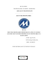 PHÂN TÍCH THƯƠNG HIỆU mì hảo hảo của CÔNG TY cổ PHẦN ACECOOK VIỆT NAM THEO mô HÌNH tài sản THƯƠNG HIỆU của DAVID AAKER 