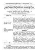 Đánh giá chất lượng hoạt động liên kết giữa doanh nghiệp và nông hộ chăn nuôi bò sữa tại huyện Đơn Dương, tỉnh Lâm Đồng