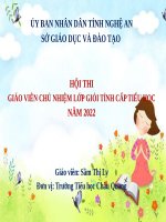 BÁO CÁO THI GIÁO VIÊN CHỦ NHIỆM GIỎI CẤP TỈNH