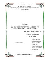 TIỂU LUẬN xây DỰNG TRANG THƯƠNG mại điện tử KINH DOANH CHẢ cá NHA TRANG 