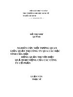 Luận văn Thạc sĩ Kinh tế: Nghiên cứu mối tương quan giữa quản trị công ty qua các đặc tính của hội đồng quản trị với hiệu quả hoạt động của các công ty cổ phần