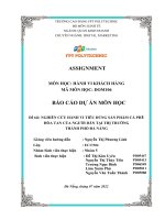 BÁO cáo dự án môn học đề tài NGHIÊN cứu HÀNH VI TIÊU DÙNG sản PHẨM cà PHÊ hòa TAN của NGƯỜI dân tại THỊ TRƯỜNG THÀNH PHỐ đà NẴNG 
