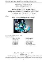 BÁO CÁO BÀI TẬP LỚN MÔN HỌC PHÁT TRIỂN PHẦN MỀM HƯỚNG ĐỐI TƯỢNG