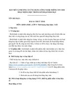 BẢN MÔ TẢ PHƯƠNG ÁN ỨNG DỤNG CÔNG NGHỆ THÔNG TIN CHO HOẠT ĐỘNG HỌC TRONG KẾ HOẠCH BÀI DẠY