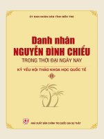 Kỷ yếu hội thảo khoa học quốc tế: Danh nhân Nguyễn Đình Chiểu trong thời đại ngày nay (Tập 2) - Phần 1