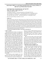 Ghi nhận mới và cập nhật danh sách các loài lưỡng cư bò sát tại tỉnh Thái Nguyên