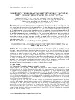 Nghiên cứu tiền đề phát triển hệ thống thuật ngữ mô tả mùi vị (Sensory lexicon) cho trà xanh Việt Nam
