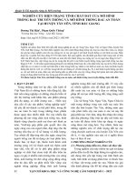 Nghiên cứu hiện trạng tính chất đất của mô hình trồng rau truyền thống và mô hình trồng rau an toàn tại huyện Tân Yên, tỉnh Bắc Giang