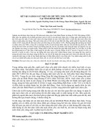 Kết quả khảo sát một số chỉ tiêu nhà nuôi chim yến tại tỉnh Bình Phước