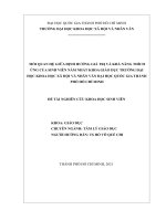 Mối quan hệ giữa định hướng giá trị và khả năng thích ứng của sinh viên năm nhất khoa giáo dục trường đại học khoa học xã hội và nhân văn đại học quốc gia thành phố hồ chí minh 