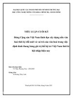 TIỂU LUẬN đảng cộng sản việt nam lãnh đạo xây dựng nền văn hoá thời kỳ đổi mới và vai trò của văn hoá trong việc định hình thang bảng giá trị thế hệ trẻviệtnam 