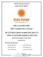 Hoạt động marketing mix của công ty suntory pepsico việt nam 
