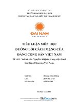Vai trò của nguyễn ái quốc trong việc thành lập đảng cộng sản việt nam 