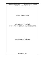 (LUẬN án TIẾN sĩ) tiểu thuyết về đề tài nông thôn việt nam đầu thế kỷ XXI 