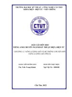 BÁO CÁO MÔN HỌC TIẾNG ANH CHUYÊN NGÀNH KỶ THUẬT ĐIỆN, ĐIỆN TỬ CHƯƠNG 12. NĂNG LƯỢNG GIÓ VÀ HỆ THỐNG CHUYỂN ĐỔI NĂNG LƯỢNG GIÓ (WECS)