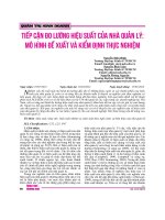 Tiếp cận đo lường hiệu suất của nhà quản lý: Mô hình đề xuất và kiểm định thực nghiệm