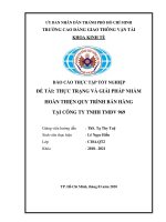 BÁO CÁO THỰC TẬP THỰC TRẠNG VÀ GIẢI PHÁP NHẰM HOÀN THIỆN QUY TRÌNH BÁN HÀNG TẠI CÔNG TY TNHH TMDV 969