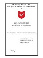 BÁO cáo KIẾN tập NGÀNH QUAN hệ CÔNG CHÚNG tại CÔNG TY cổ PHẦN DỊCH vụ GIẢI TRÍ UNIVERSAL 