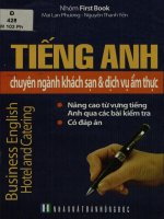 Tự học tiếng Anh dùng trong dịch vụ ẩm thực và khách sạn: Phần 1