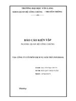 BÁO cáo KIẾN tập NGÀNH QUAN hệ CÔNG CHÚNG tại CÔNG TY cổ PHẦN DỊCH vụ GIẢI TRÍ UNIVERSAL 
