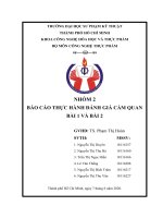 BÁO cáo THỰC HÀNH ĐÁNH GIÁ cảm QUAN bài 1 và bài 2  bài 1 NHỮNG điều KIỆN cơ bản bài 2 các PHÉP THỬ HUẤN LUYỆN cảm GIÁC 