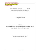 Luận văn Thạc sĩ Luật học: Quyền khởi kiện và bảo đảm quyền khởi kiện vụ án dân sự theo Bộ luật tố tụng dân sự năm 2015