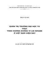 Quản trị trường đại học tư thục theo hướng không vì lợi nhuận ở Việt Nam hiện nay