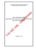 TIẾNG ANH TIỂU học BIỆN PHÁP TĂNG CƯỜNG kỹ NĂNG SỐNG TRONG môn học TIÊNG ANH TIỂU học