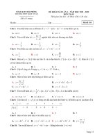 Đề thi giữa học kì 1 môn Toán lớp 12 năm 2021-2022 - Trường THPT Trần Quốc Tuấn (Mã đề 110)