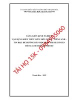 SKKN TIẾNG ANH lớp 4,5 vận DỤNG KIẾN THỨC LIÊN môn TOÁN TIẾNG ANH – TIN học để HƯỚNG dẫn học SINH THI GIẢI TOÁN TIẾNG ANH TRÊN INTERNET